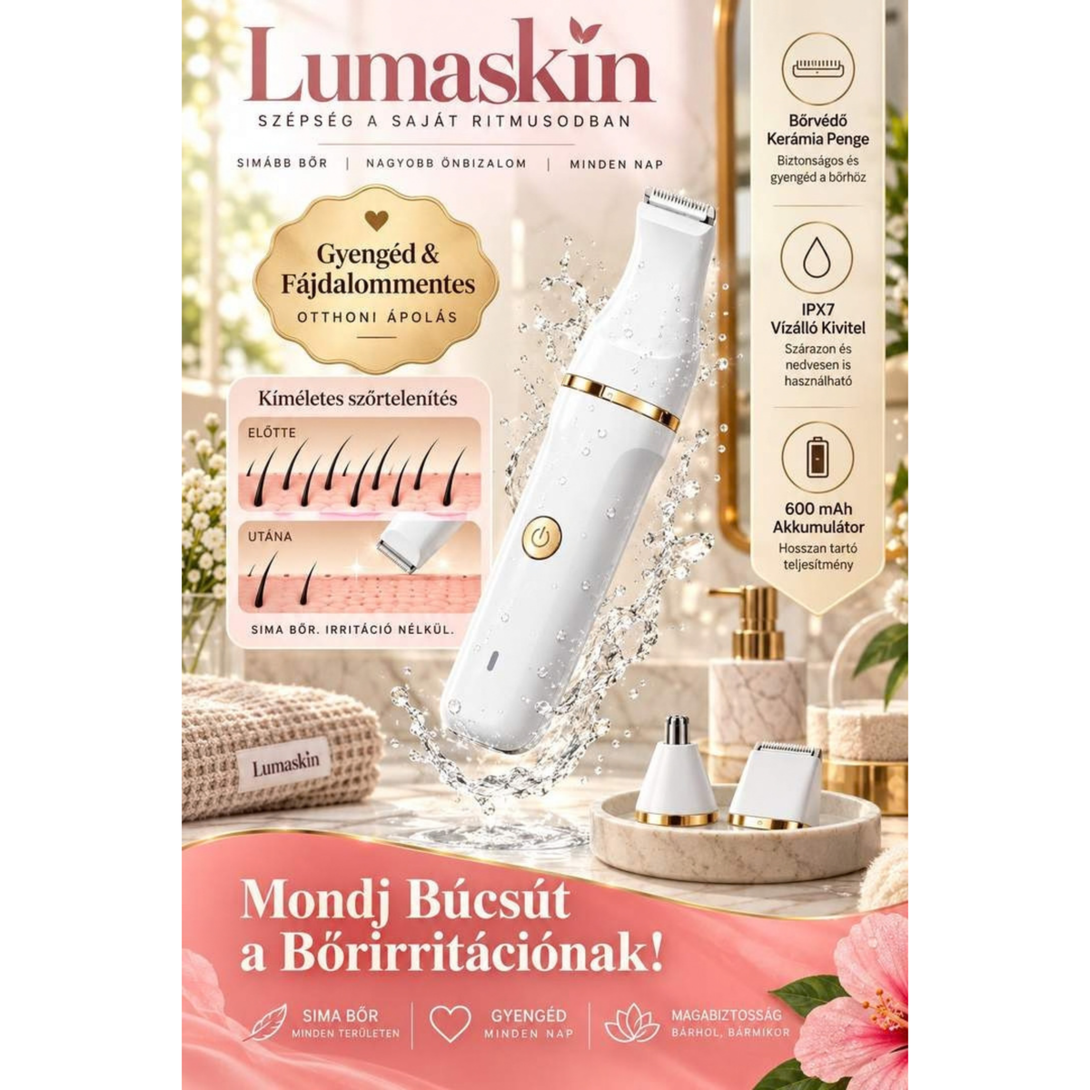 LumaSkin™ női szőrtelenítő